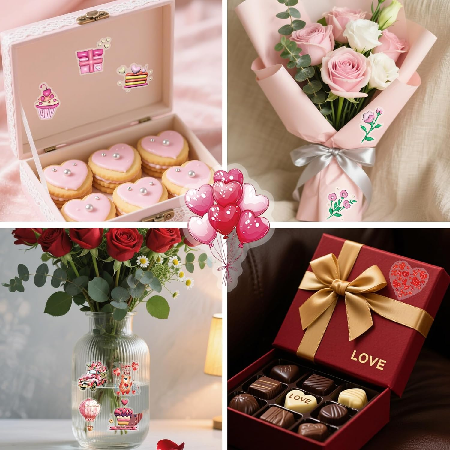 100PCS Valentine'S Day Stickers, Non-Repeating Vinyl Waterproof Romantic Stickers for Laptops, Water Bottles, Scooters, Valentine'S Day Wall, Window Decorations - Image 6