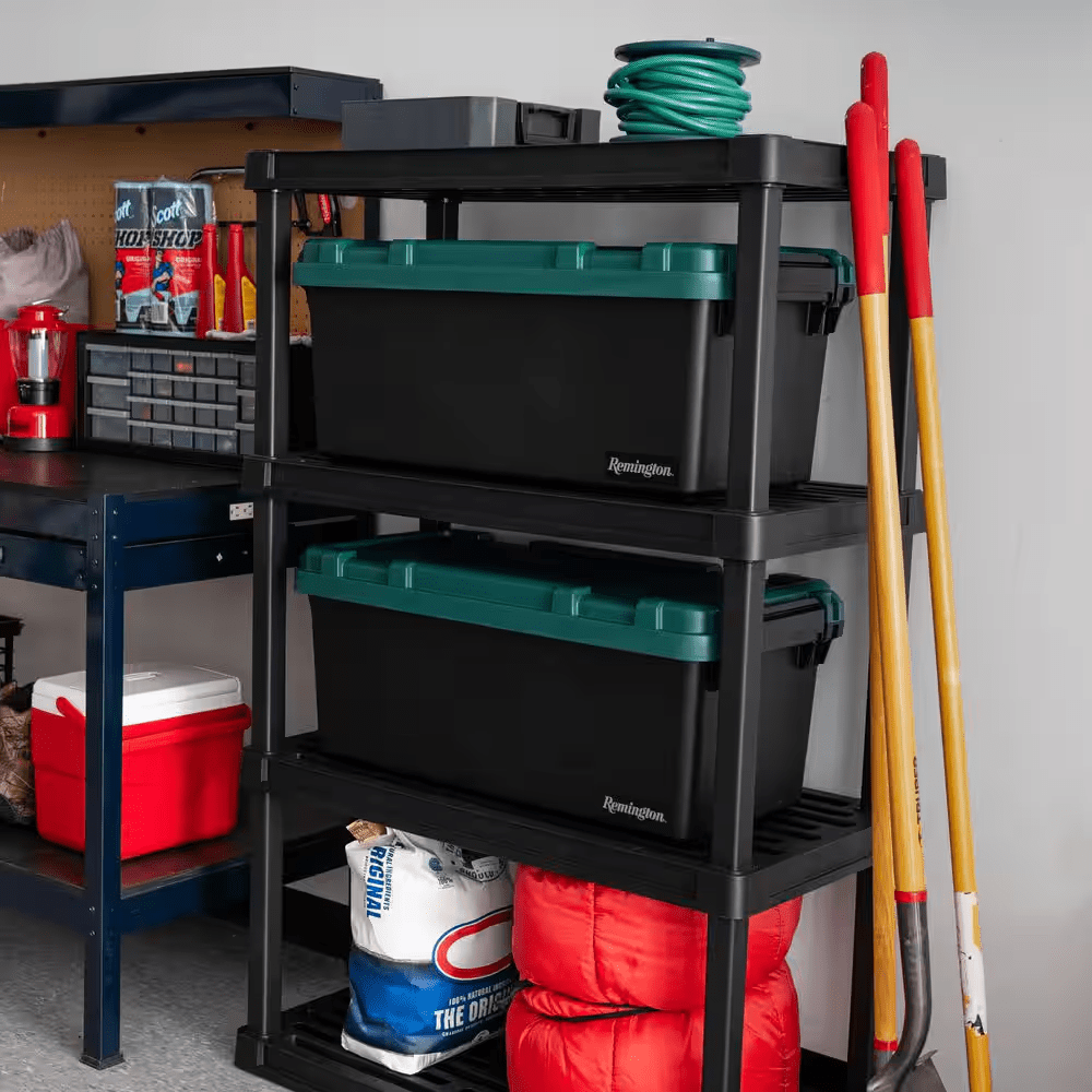 15 Gal. Remington Heavy Duty Trail Box, Stackable Storage Bin with Latching Lids, Black, (2-Pack) - Image 5