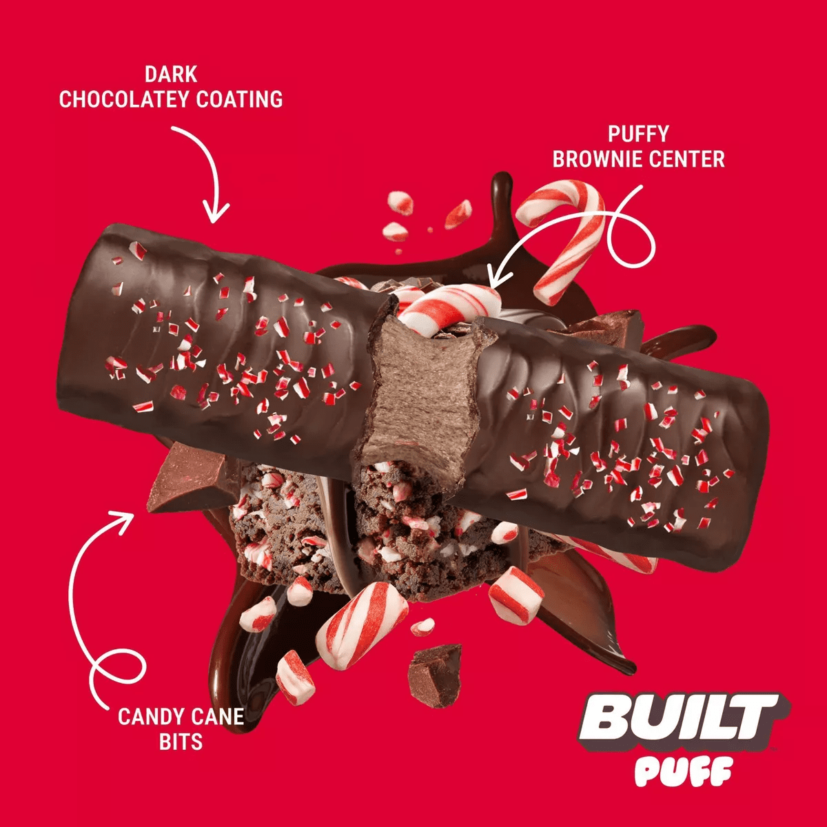 Built Bar Holiday Candy Cane Brownie Protein Bar - 17G Protein - 1.52Oz - Image 3