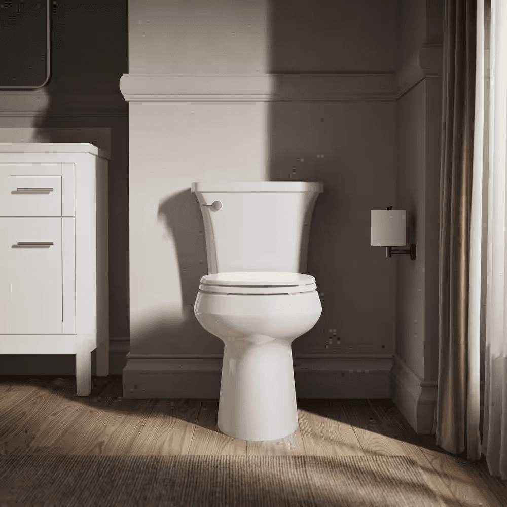 Highline Arc 12 In. Rough in 2-Piece 1.28 GFP Single Flush round Chair Height Toilet in White with Soft Close Seat - Image 8
