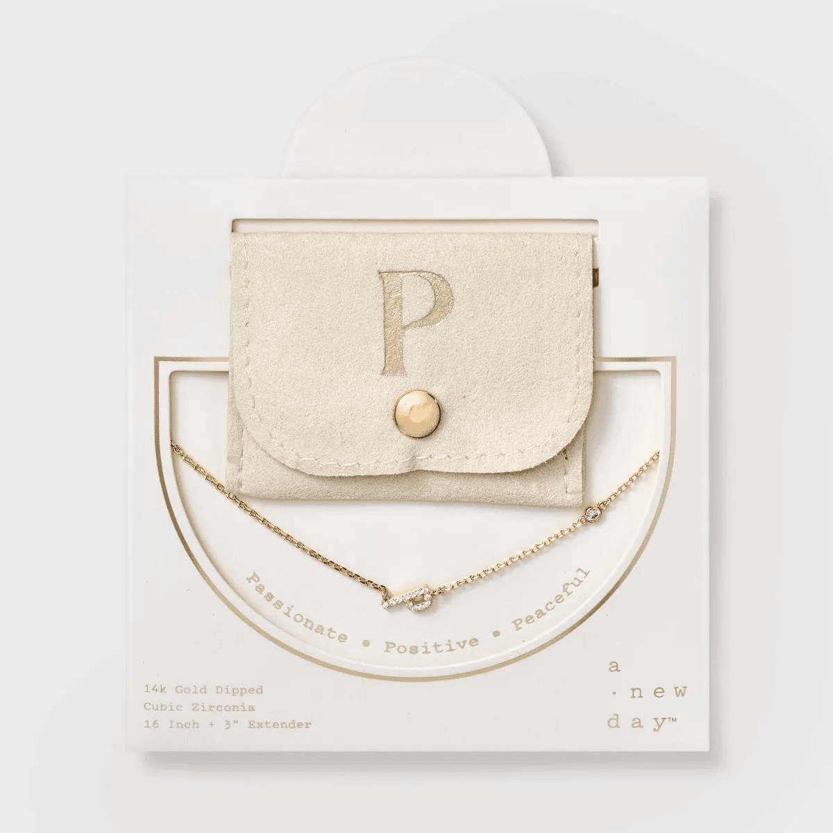 14K Gold Dipped Cubic Zirconia Initial Necklace - a New Day - Image 18