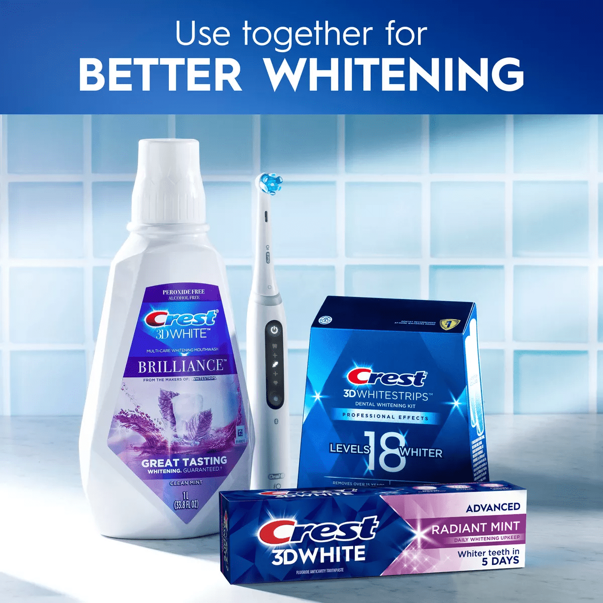 Crest 3D White Advanced Teeth Whitening Toothpaste, Radiant Mint - Image 8