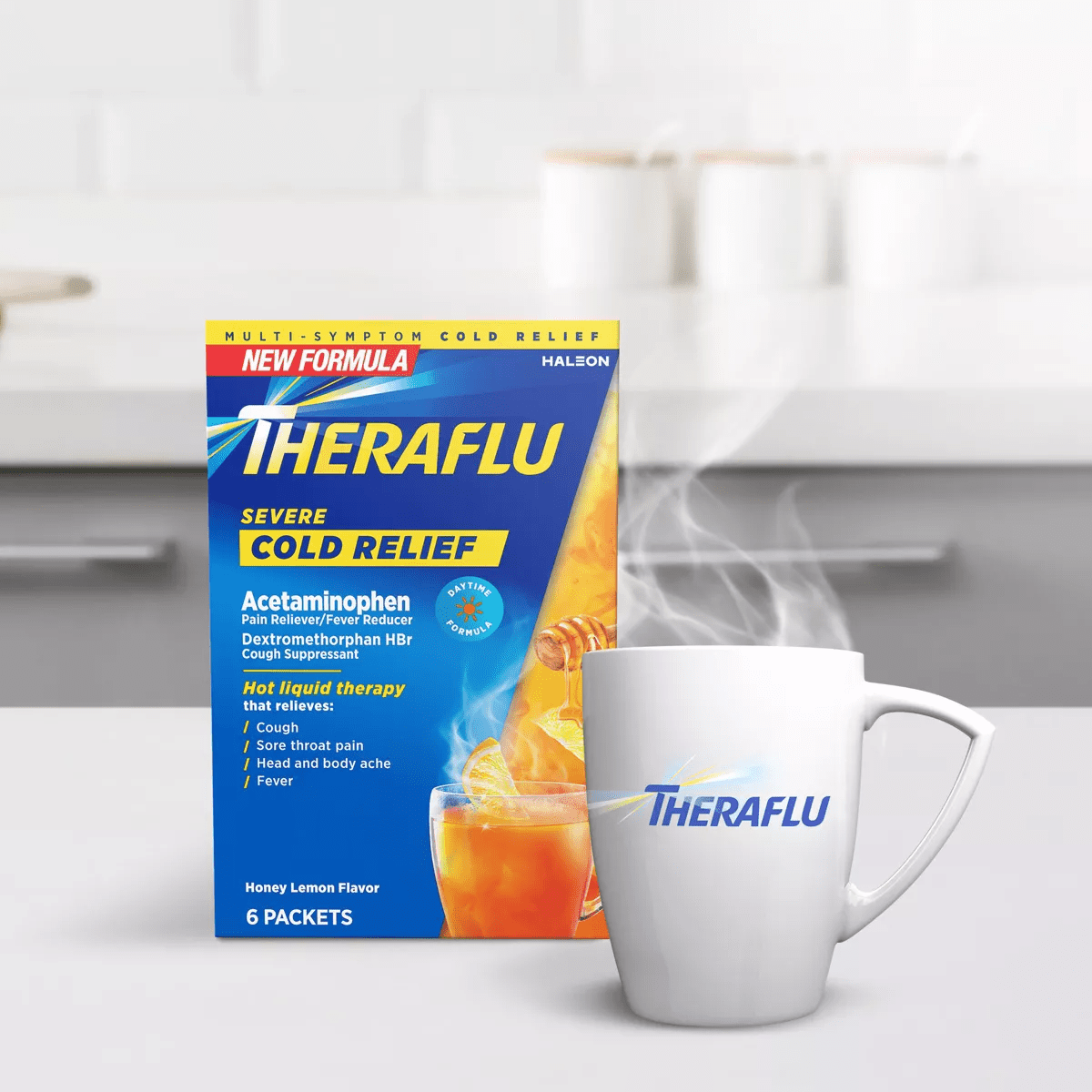 Theraflu Multi-Symptom Severe Cold Relief Daytime Powder - Honey Lemon - 6Ct - Image 4
