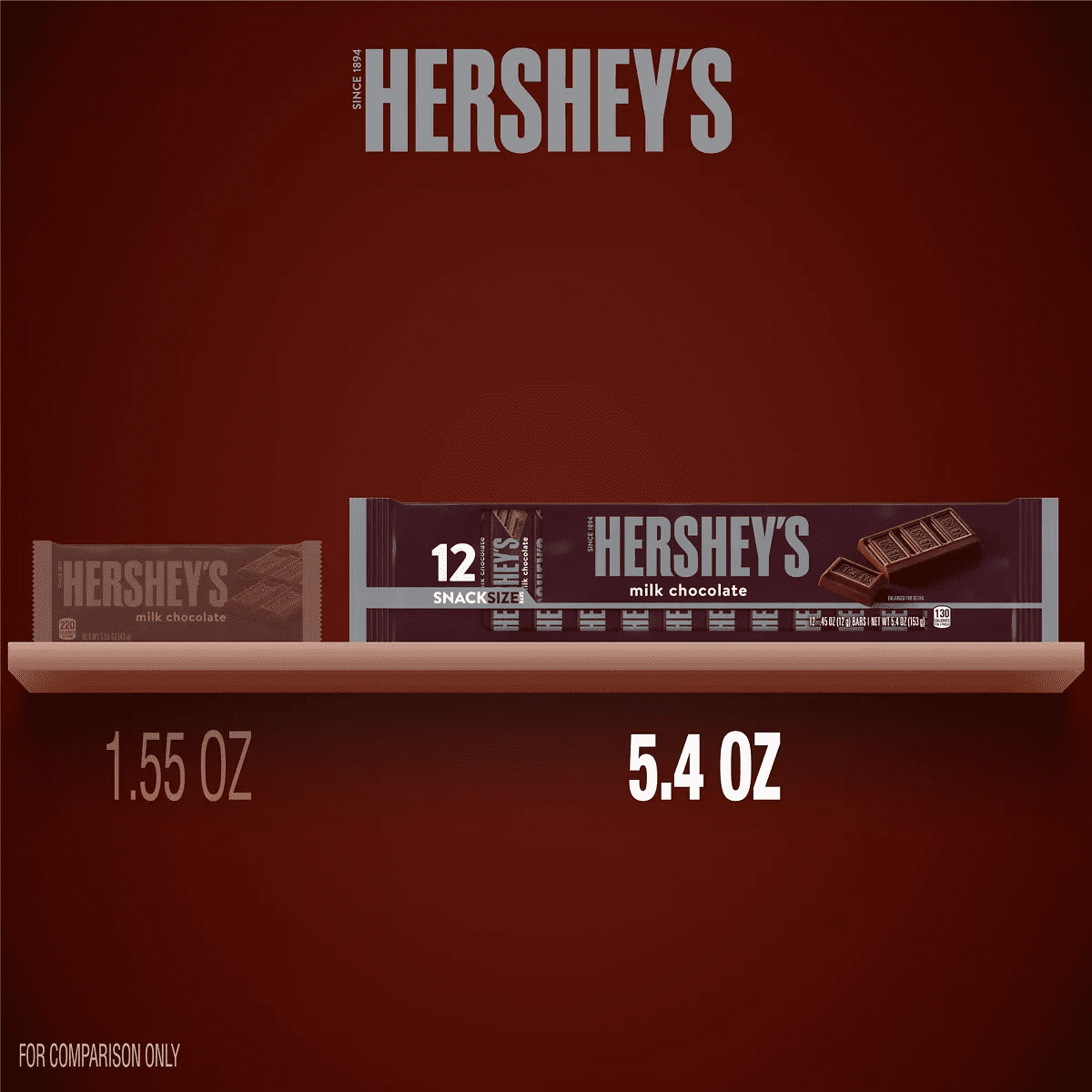 Hershey'S Milk Chocolate Snack Size Bars - 5.4Oz/12Ct - Image 7