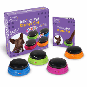 Hunger for Words Talking Pet Starter Set Recordable Buttons for Dog Training 4 Pack