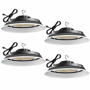 4Pack of 250W LED High Bay Light 37500LM High Bay LED Shop Lights AC100-277V Commercial Bay Lighting for Warehouse