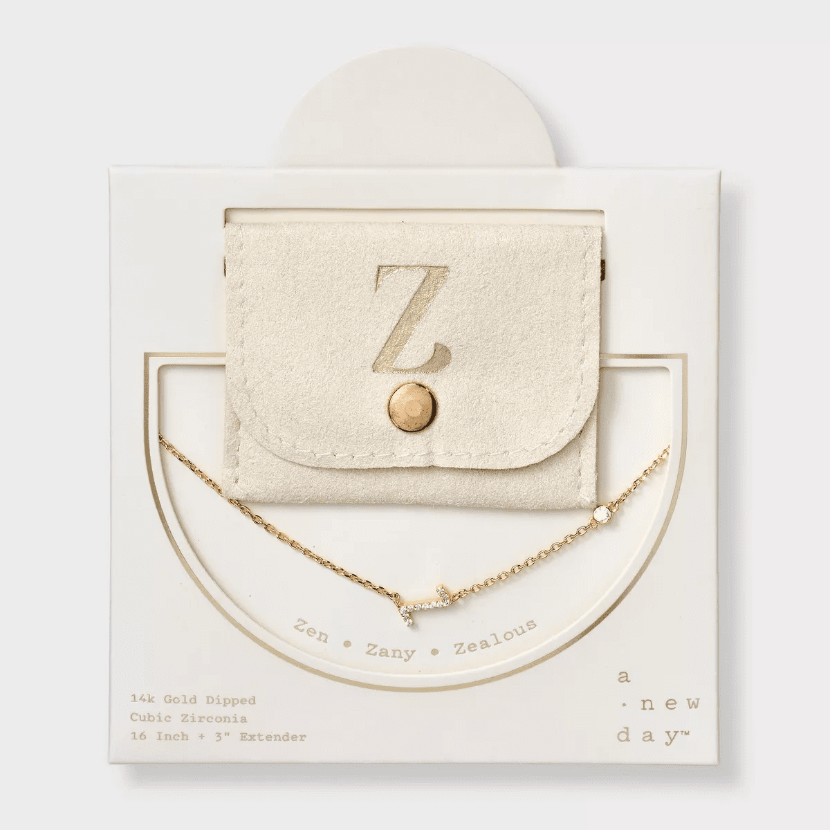 14K Gold Dipped Cubic Zirconia Initial Necklace - a New Day - Image 28