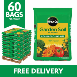 Garden Soil All Purpose Pallet, 60 Cu. Ft., for In-Ground Use, Feeds up to 3 Months (Pallet of 60 1 Cu. Ft. Bags)