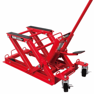 Red 0.75-Ton Steel Hydraulic Scissor Jack