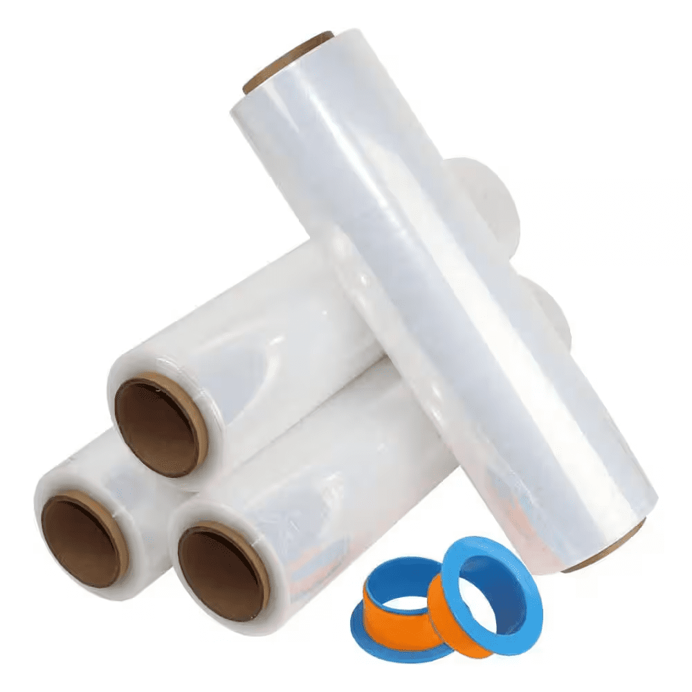 18 X 1000 Ft. Clear Stretch Wrap Roll with Plastic Handle 80 Gauge 4 Pack Self-Adhering for Shipping and Moving - Image 7