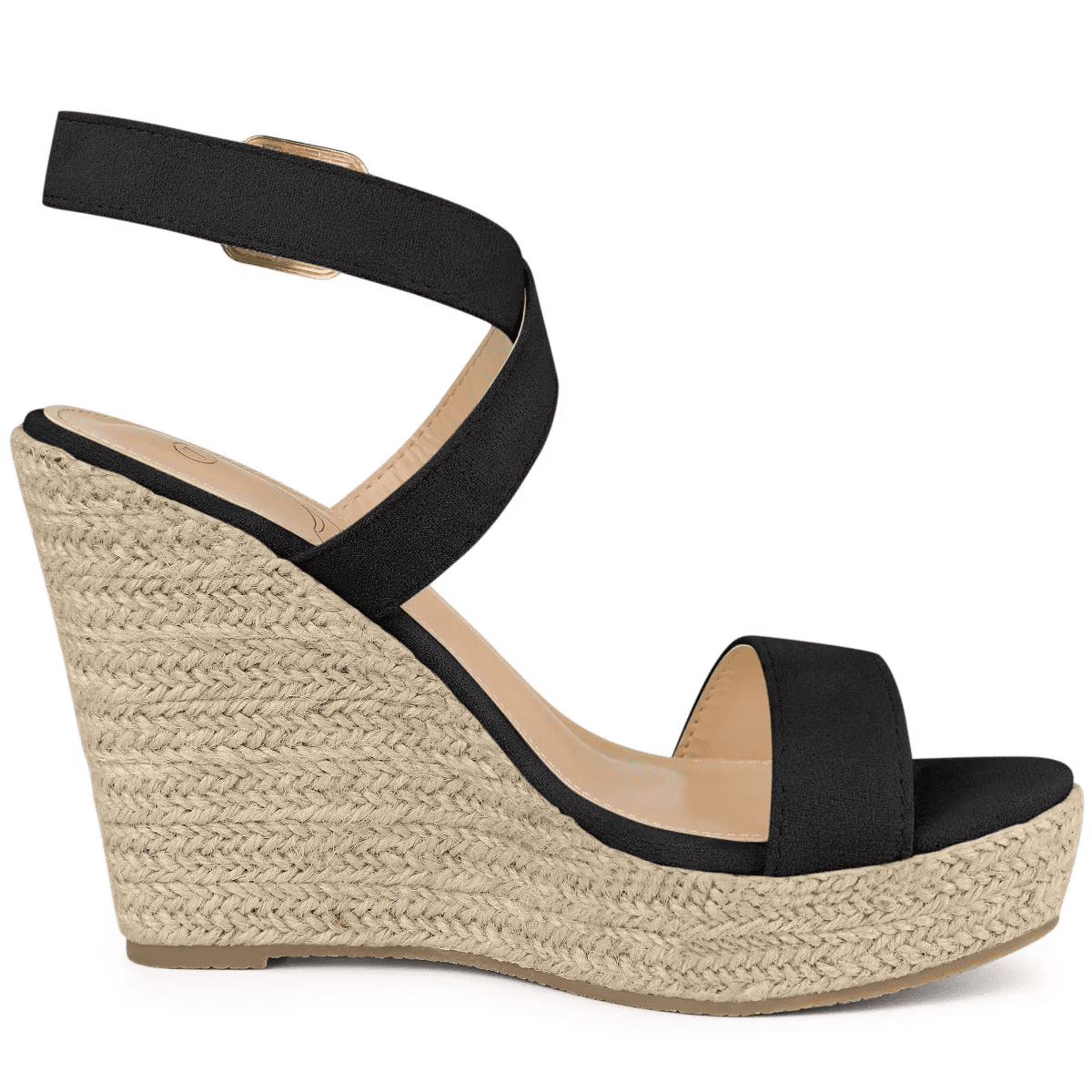 BLISSFUL STEP Women'S Slingback Crisscross High Espadrille Wedge Heel Sandals - Image 7