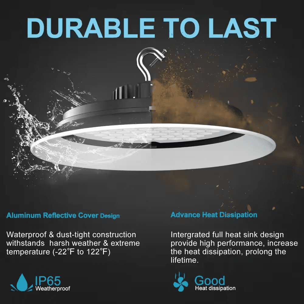 8Pack of 165W LED High Bay Light 24750LM High Bay LED Shop Lights AC100-277V Commercial Bay Lighting for Warehouse - Image 8