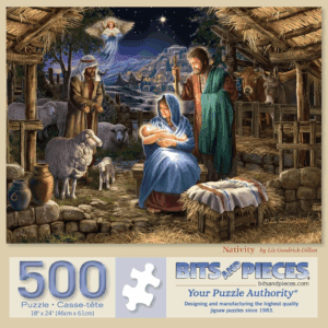 Bits & Pieces 500‑Pc Nativity Christmas Puzzle by Liz Goodrick‑Dillon, 18X24In