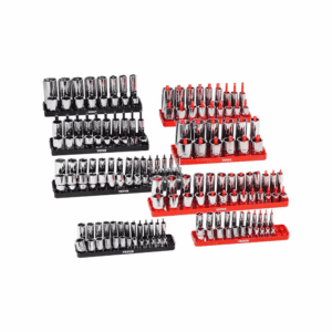 Socket Organizer Set, 8PCS High-Rod Socket Holder, 1/4 In., 3/8 In. & 1/2 In. Metric SAE Socket Trays