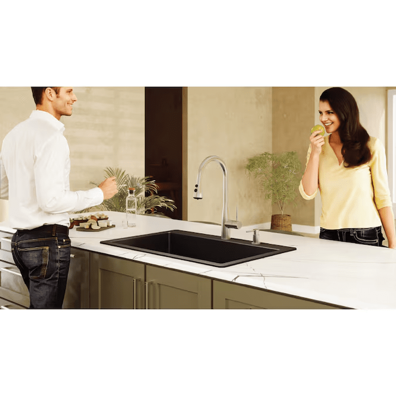Drop-In or Undermount 33.0-In X 22.0-In Quartz Single Bowl Kitchen Sink - Image 8