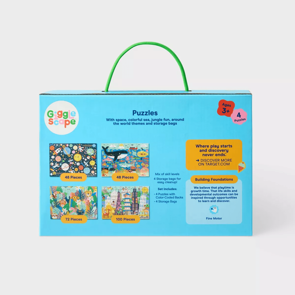 4Pk Jigsaw Puzzles 48-100Pcs - Gigglescape™: Kids, Ages 3+, Fantasy Theme, Problem Solving, Paperboard Material - Image 5