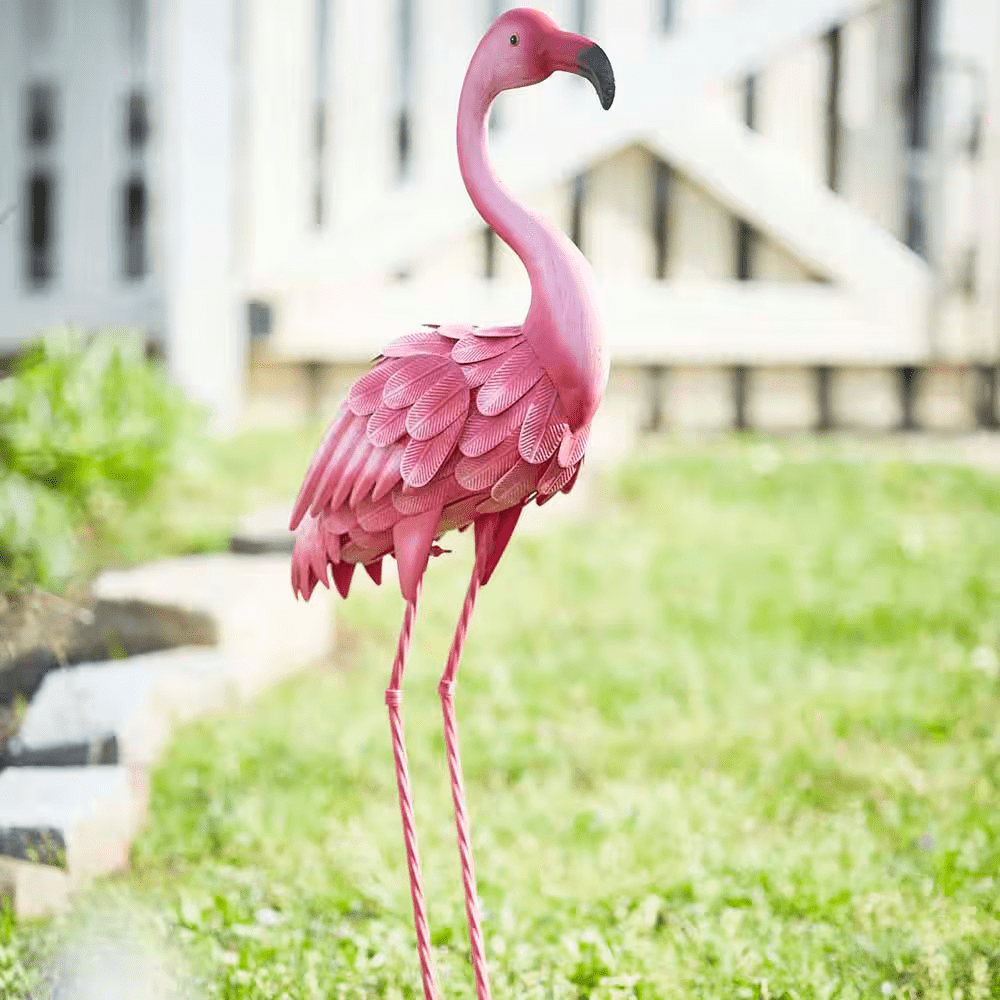 35 In. H Flamingo Metal Lawn Decor in Pink - Image 4