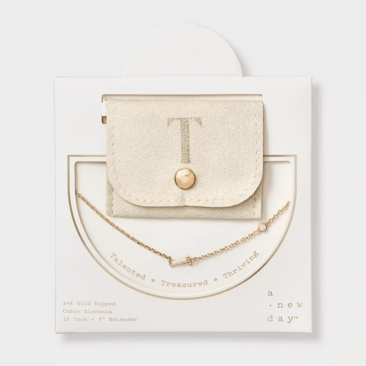 14K Gold Dipped Cubic Zirconia Initial Necklace - a New Day - Image 22