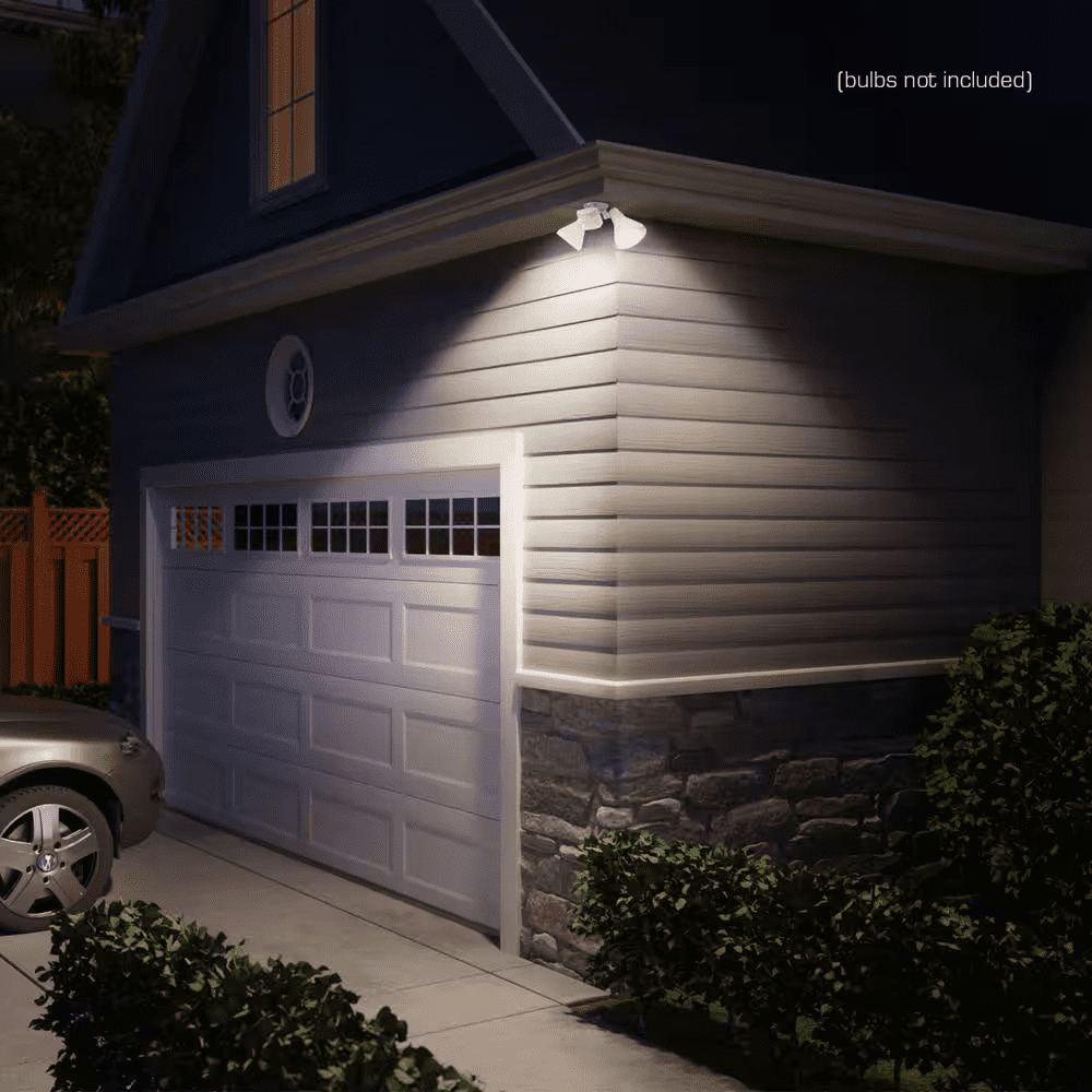 PAR 180° White Motion Sensing Security Light Wired Outdoor 2-Head Dusk-To-Dawn Flood Light - Image 8