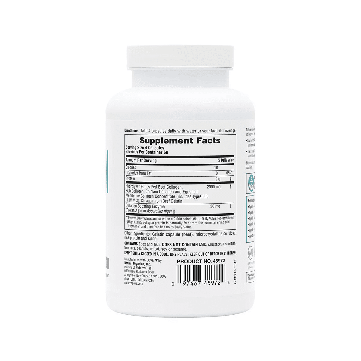 Collagen Peptides Capsules by Nature'S plus - 240 Capsules - Image 2