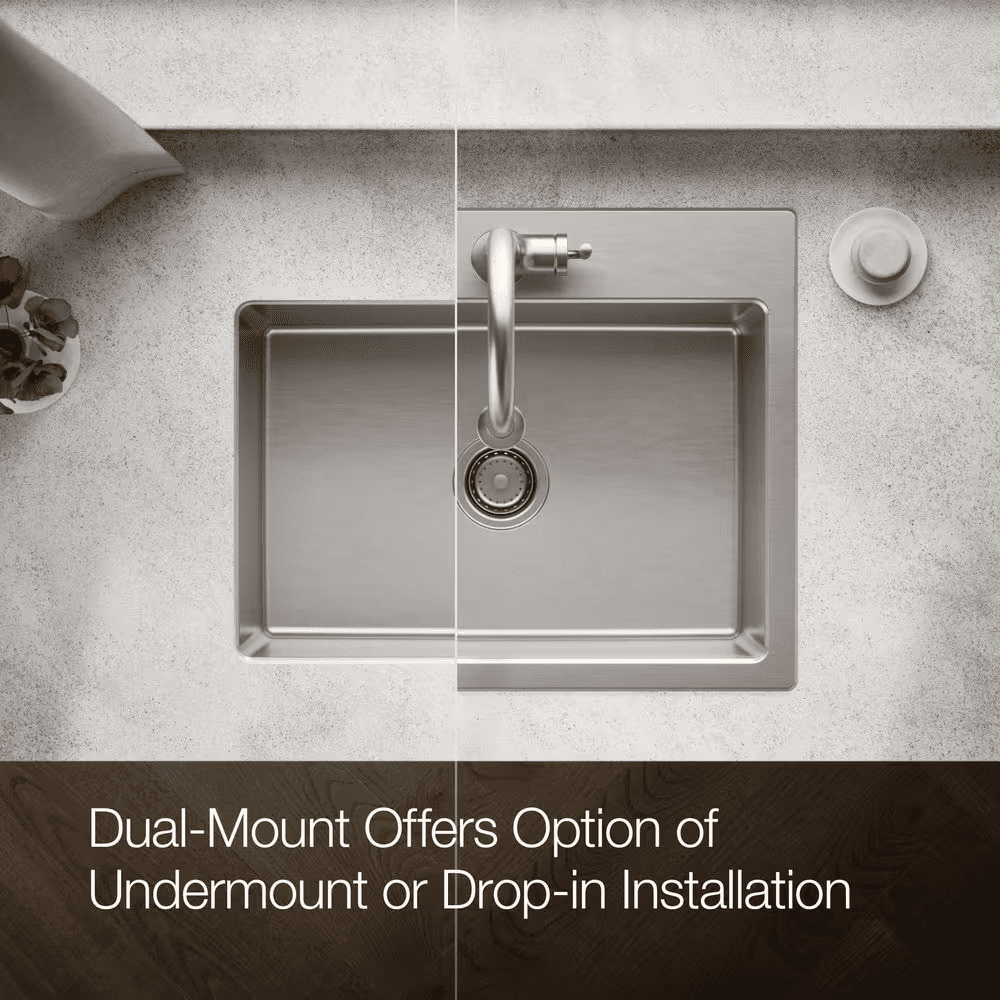 Cursiva Stainless Steel 27 In. Single Bowl Drop-In Kitchen Sink - Image 5