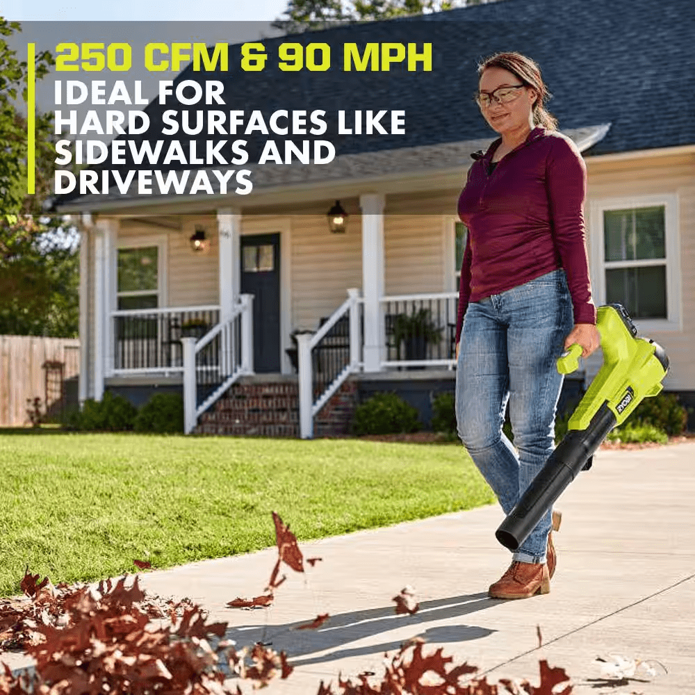 ONE+ 18V 13 In. Cordless Battery Walk behind Push Lawn Mower and 250 CFM Blower with (2) Batteries and (2) Chargers - Image 9