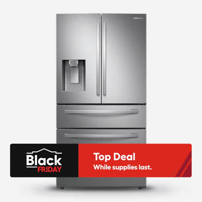 Standard-Depth with Flexzone Drawer 28-Cu Ft 4 -Door 36-In Wide Smart Compatible French Door Refrigerator with Ice Maker with Water and Ice Dispenser ( Fingerprint Resistant Stainless Steel ) ENERGY STAR Certified