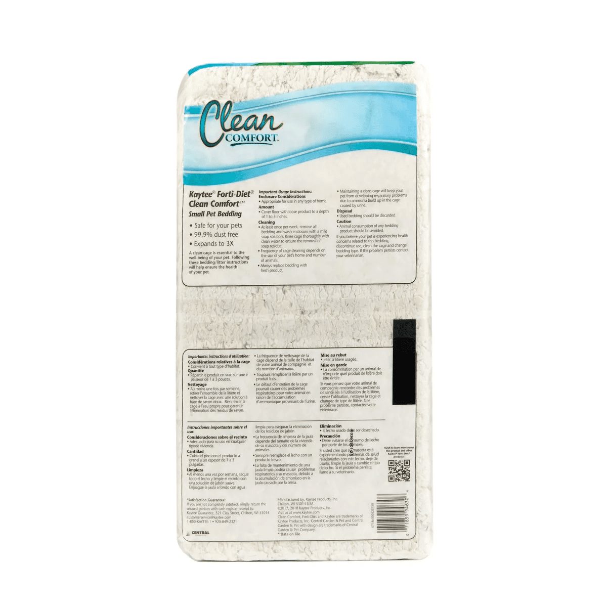 Kaytee Clean Comfort Rabbit, Guinea Pig, Chinchilla and Hamster Low Dust and Odor Control Pet Bedding - White - 24.6L/2.5Lbs - Image 2