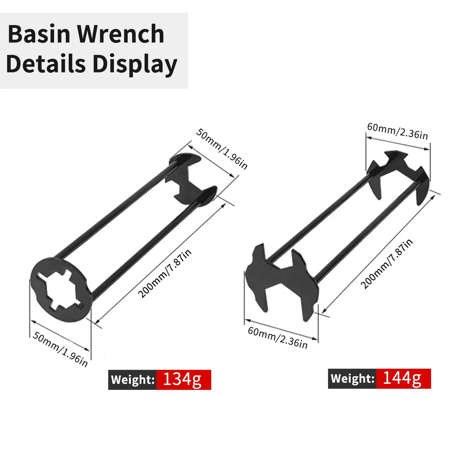 6-Piece Sink Wrench Set, 8-In-1 Sink and Bathroom Faucet Wrench, Adjustable Wrench with Wide Jaws and Short Handle, 10-70 Mm, Universal Plumbing Tool, Suitable for Sink Basins, Pipes, and Nut Removal - Image 8