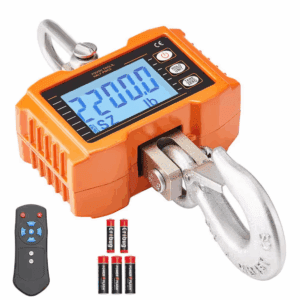 Digital Crane Scale, 2200 Lbs. /1000 Kg, Industrial Heavy Duty Hanging Scale with Remote Control, Cast Aluminum Case