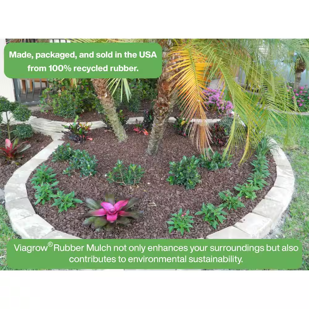 Viagrow 1.5 Cu. Ft. / 2000 Lbs. Brown Rubber Mini-Nuggets Bagged Mulch for Landscape and Playground (50-Pack) - Image 2