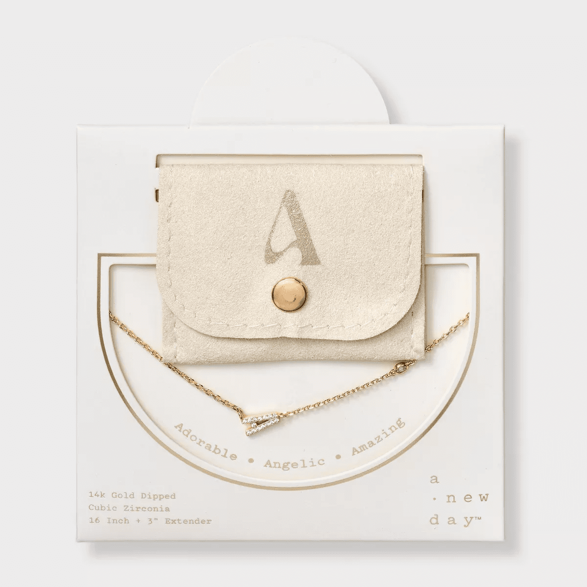 14K Gold Dipped Cubic Zirconia Initial Necklace - a New Day