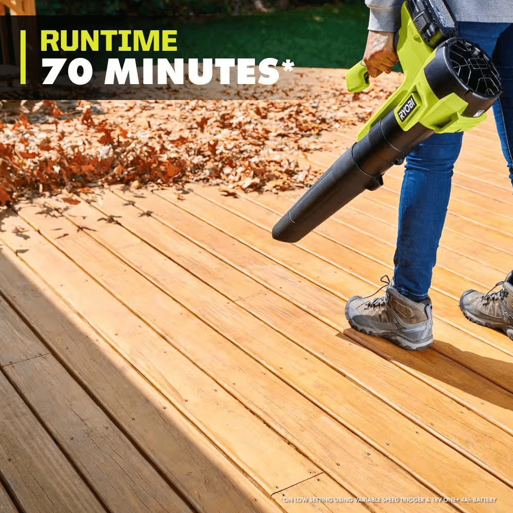 ONE+ 18V Cordless Battery String Trimmer/Edger and Jet Fan Blower Combo Kit (2-Tools) with 4.0 Ah Battery and Charger - Image 9