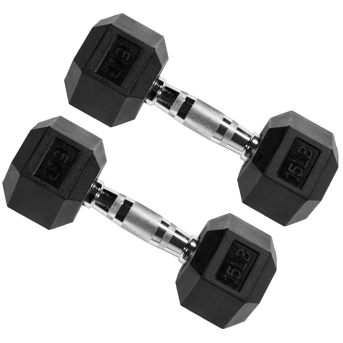 Signature Fitness Hex Dumbbells Non-Slip Free Weights Full Body Strength Training Home Gym Workout Equipment Set - Image 6