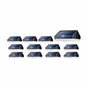 Solar Fence Lights 12 Pack with RGB 6 Color Modes, IP65 Waterproof Outdoor Deck Lights for Wall, Patio, and Backyard