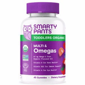 Smartypants Organic Toddler Multi & Vegetarian Omega 3 Gummy Vitamins with D3, C & B12 - 45 Ct