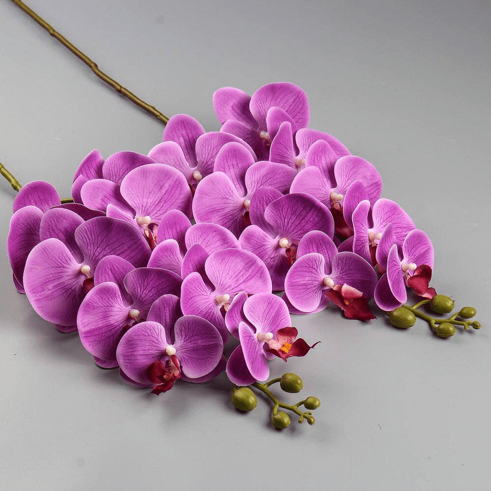 36 In. Purple Indoor Artificial Orchid Flower, 4 Pieces - Image 2
