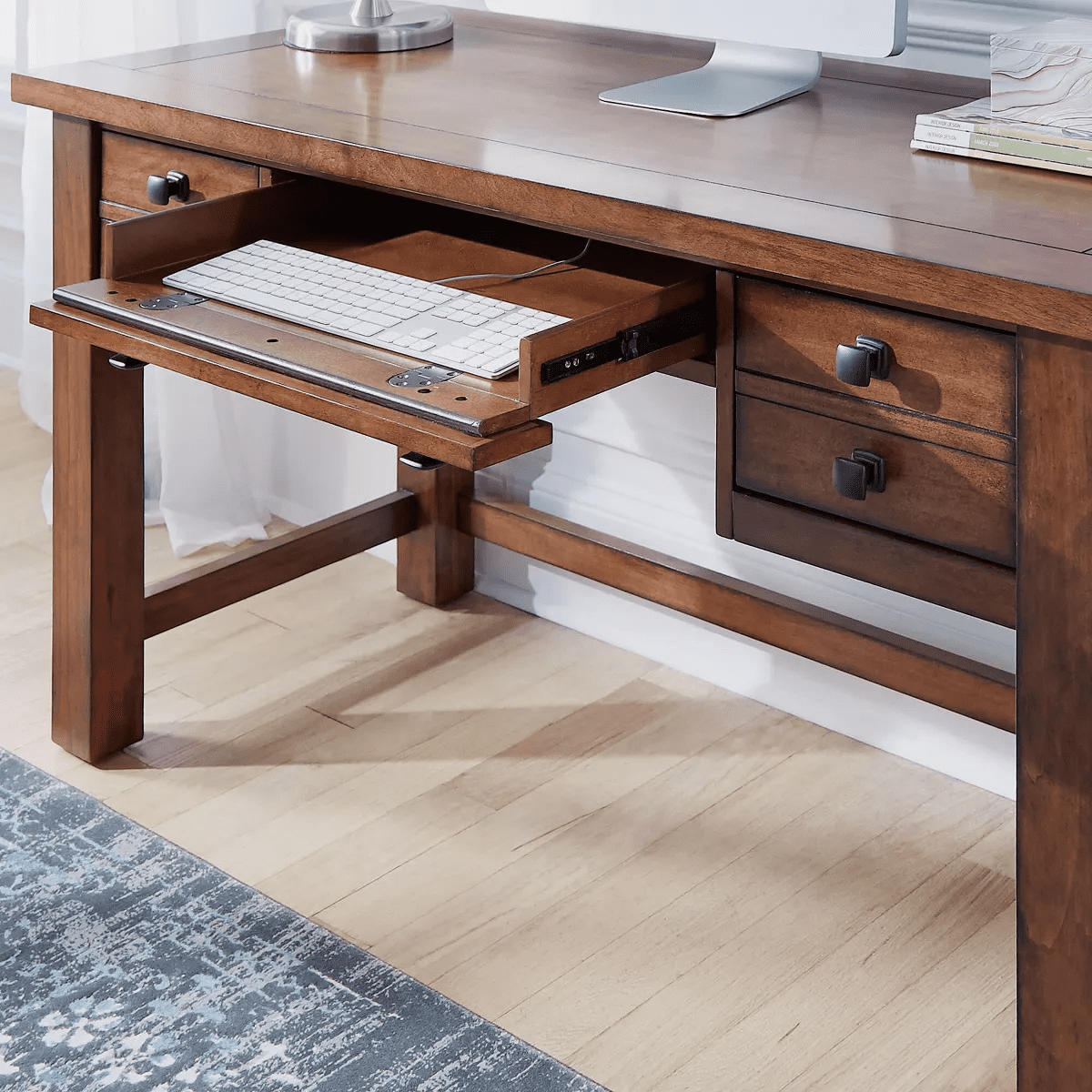 Tahoe Executive Writing Desk - Aged Maple - Home Styles: Mid-Century Modern, Hardwood Frame, Drawer Storage - Image 23