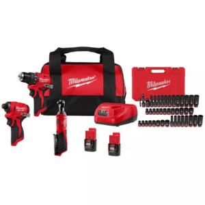 M1212-Volt Lithium-Ion Brushless Cordless Subcompact Drill &Impact Driver Combo Kit with 3/8In. Ratchet, Batteries & Bag