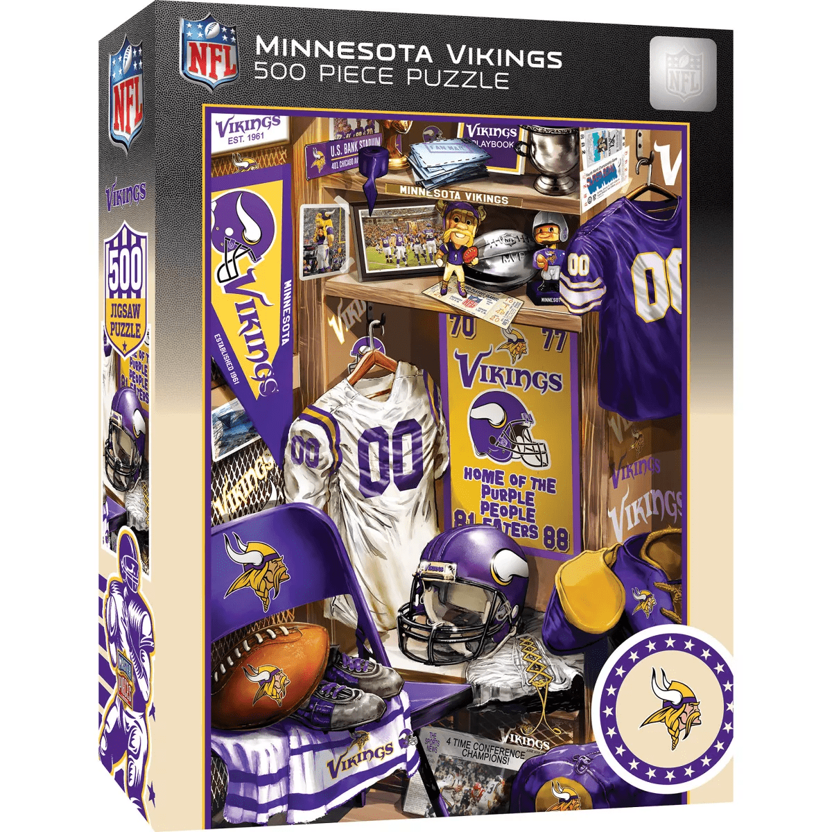 Masterpieces 500 Piece Puzzle - Minnesota Vikings Locker Room - 15"X21" - Image 2
