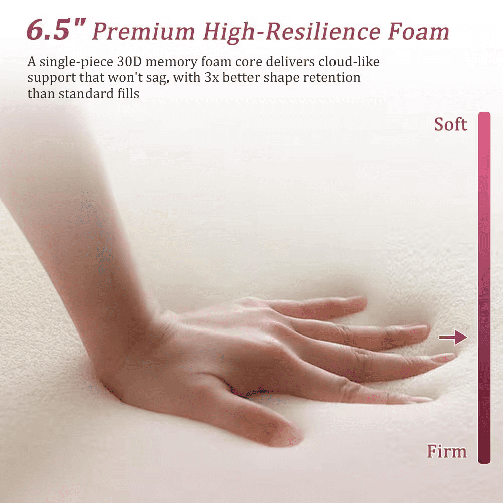 24 In. X 24 In. Deep Seat Outdoor Lounge Cushion with Backrest, Premium Waterproof Patio Furniture Cushions Fuchsia Red - Image 4