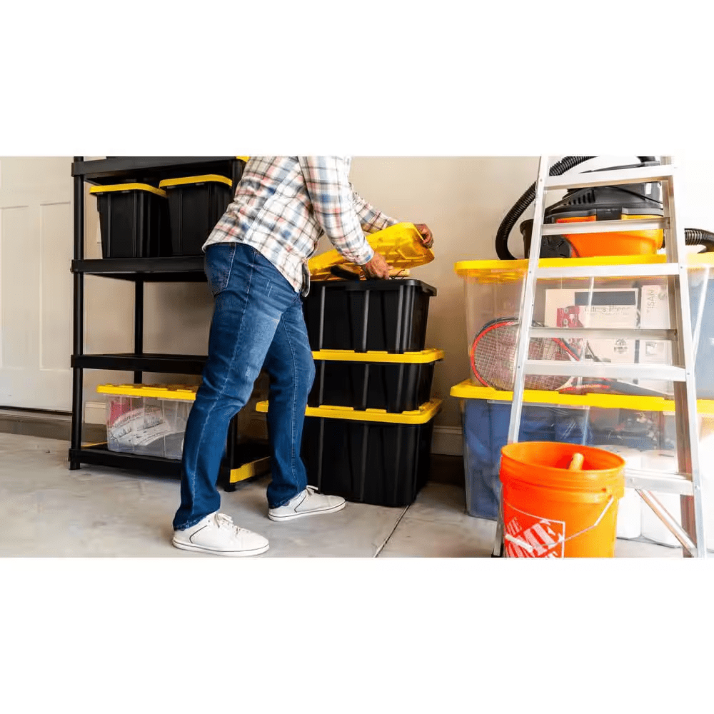 27 Gal. Tough Storage Tote in Black and Yellow - Image 13