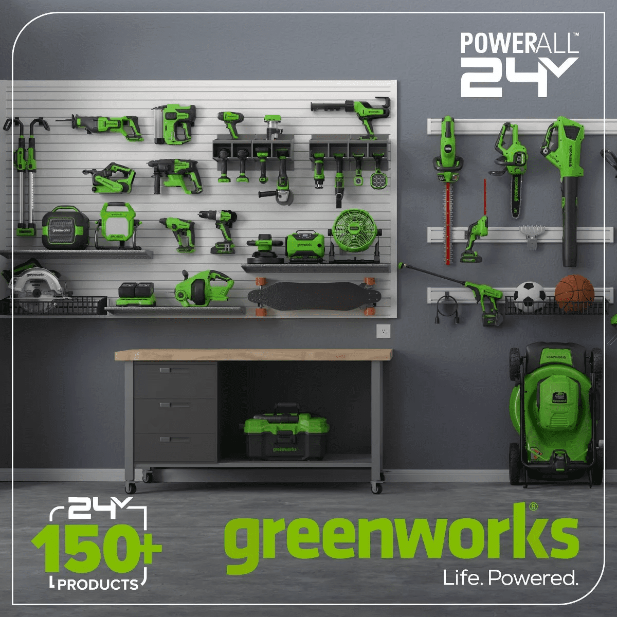 Greenworks POWERALL 24V Cordless Brushless 1In Recip Saw with 2Ah Battery and Charger - Image 8