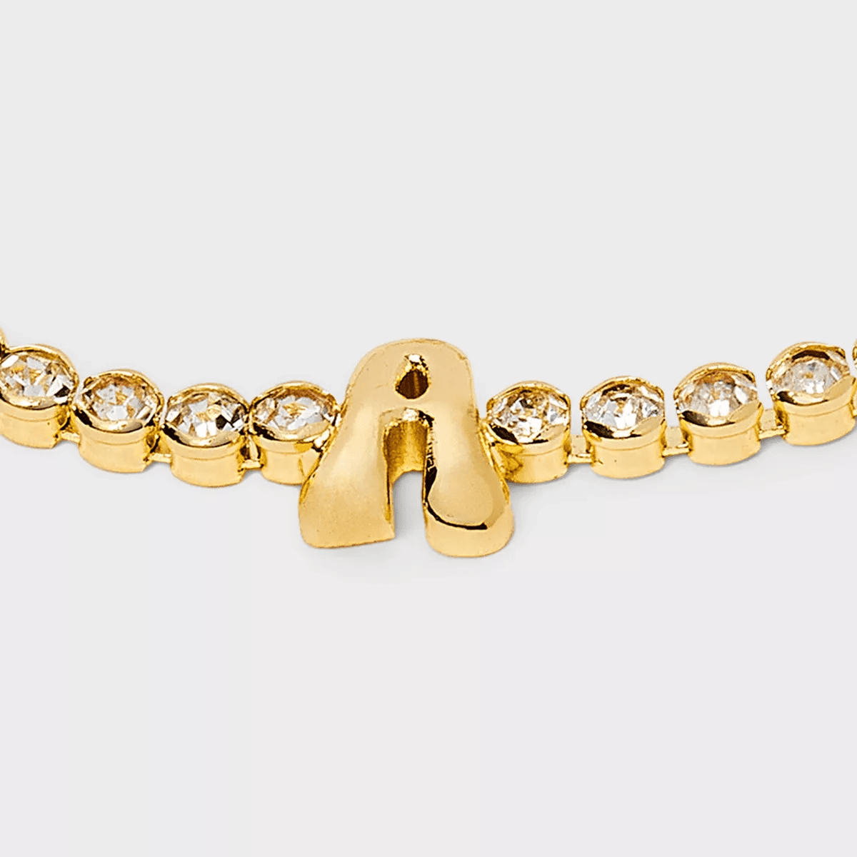 SUGARFIX by Baublebar Crystal Initial Chain Bracelet - Gold - Image 3