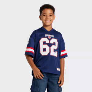 Boys' Marvel Spider-Man Mesh Football Jersey - Red/White/Navy Blue