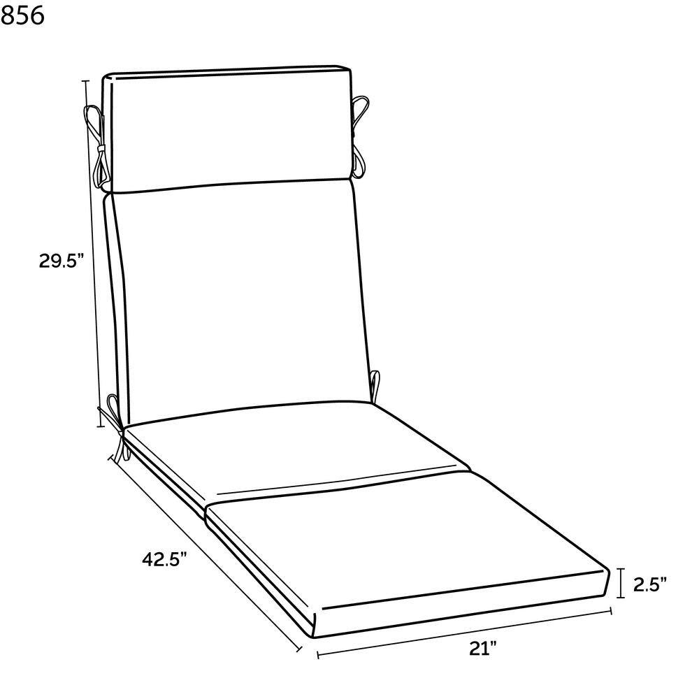 21 In. X 72 In. Outdoor Chaise Lounge Cushion in Pool Blue Leala - Image 3