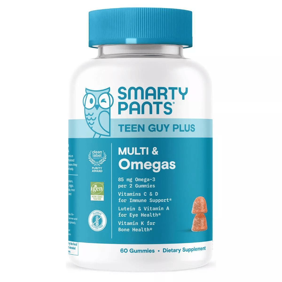 Smartypants Teen Guy plus Multivitamin & Omegas Gummies with Vitamins C, D3, B12 & Zinc - 60Ct