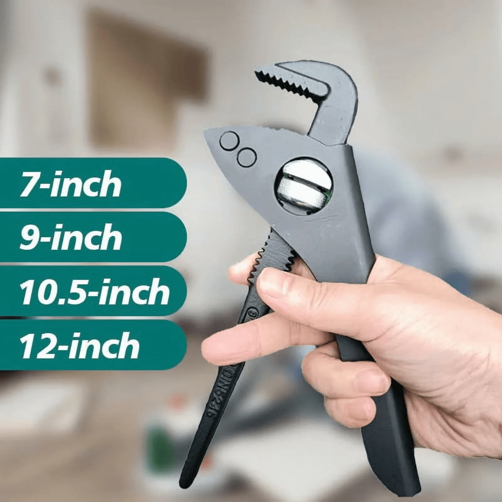 Adjustable Multi-Functional Pipe Wrench, 7-12 Inch Industrial Grade Steel Tool for Plumbing and Car Repairs - Image 3