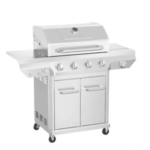 4 Burner Stainless Steel Propane Gas Grill with Side Burner