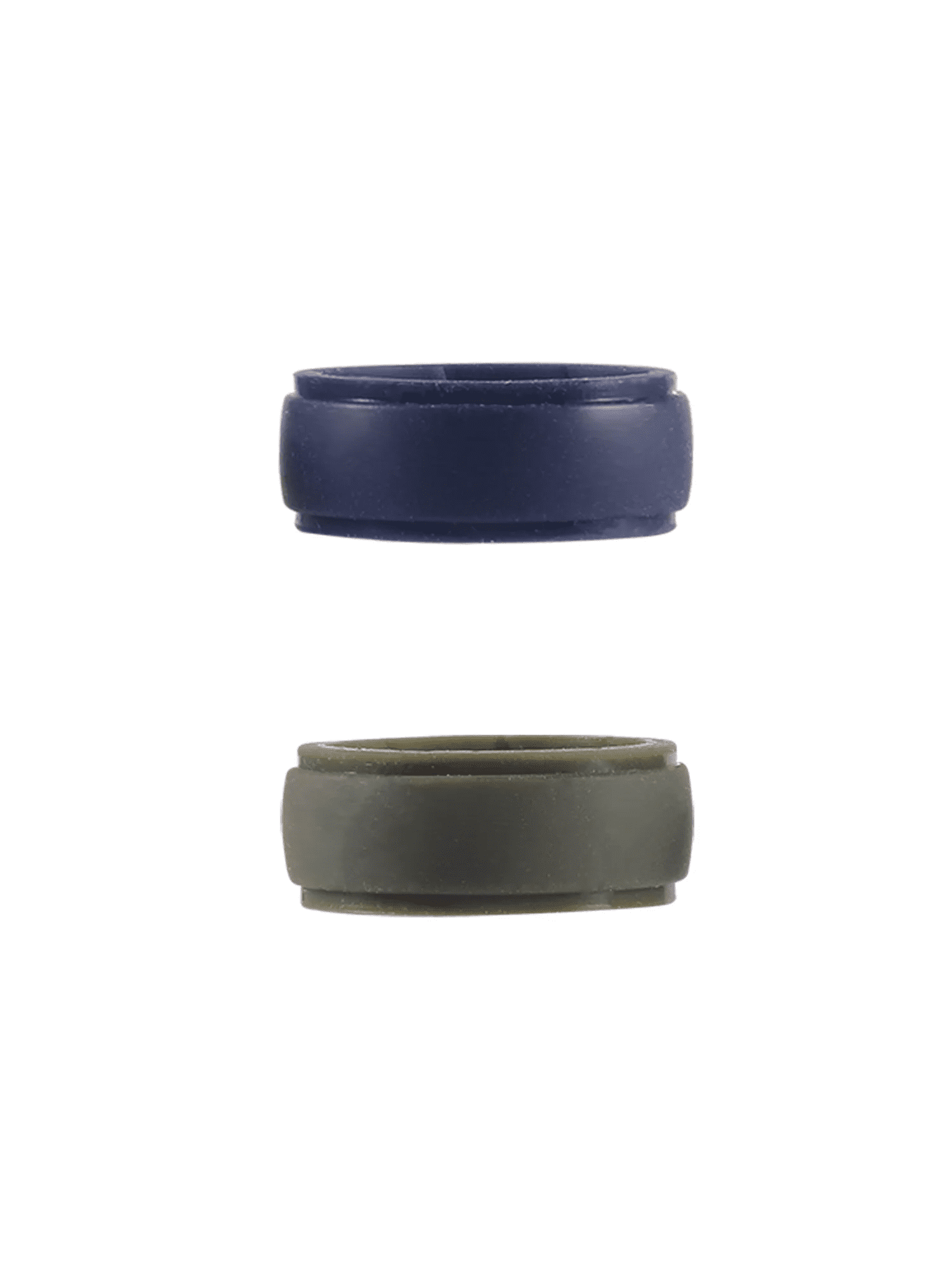 Solutions Adult Male 4Pc Blue Army Green Black Silicone Ring Set - Size 9/10 - Image 2